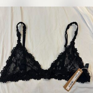 SKIMS stretch lace triangle bralette in black